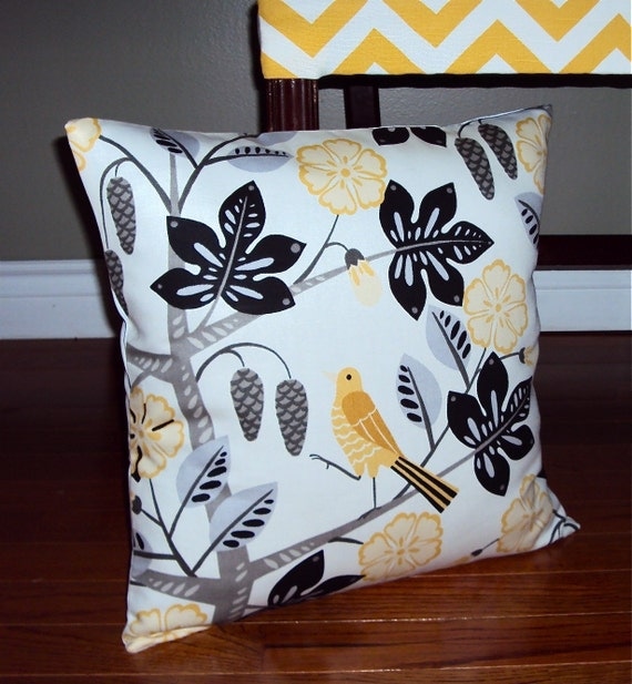 FREE SHIPPING Waverly Small Talk Bird Print Fabric Pillow Cover