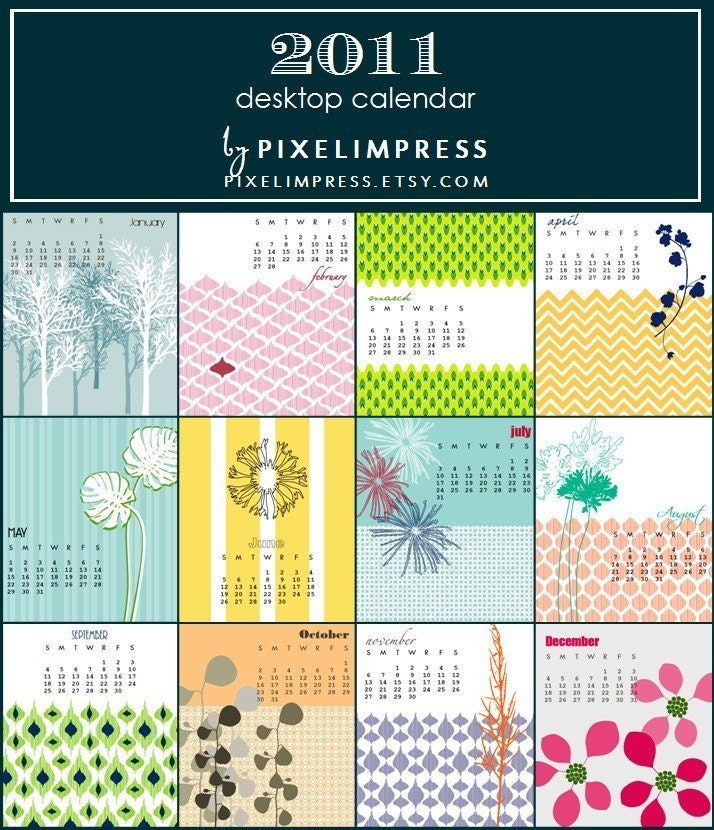 2011 pixelimpress desktop calendar