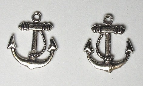 3 Pcs Antique Silver Anchor Charm Pendants