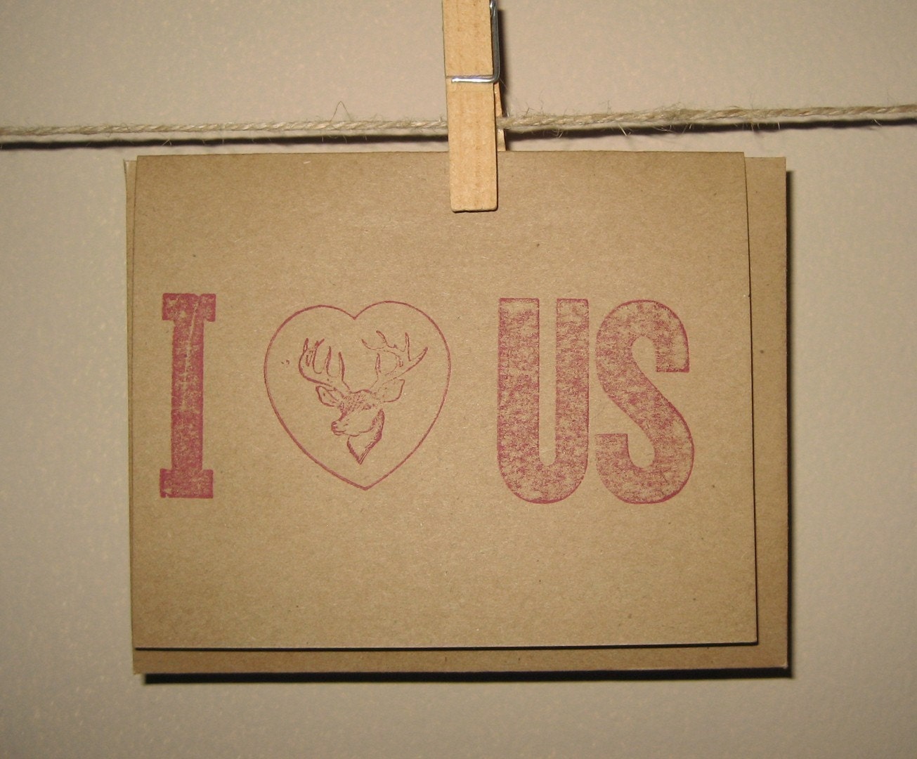 I Heart Us Letterpress Valentine Card