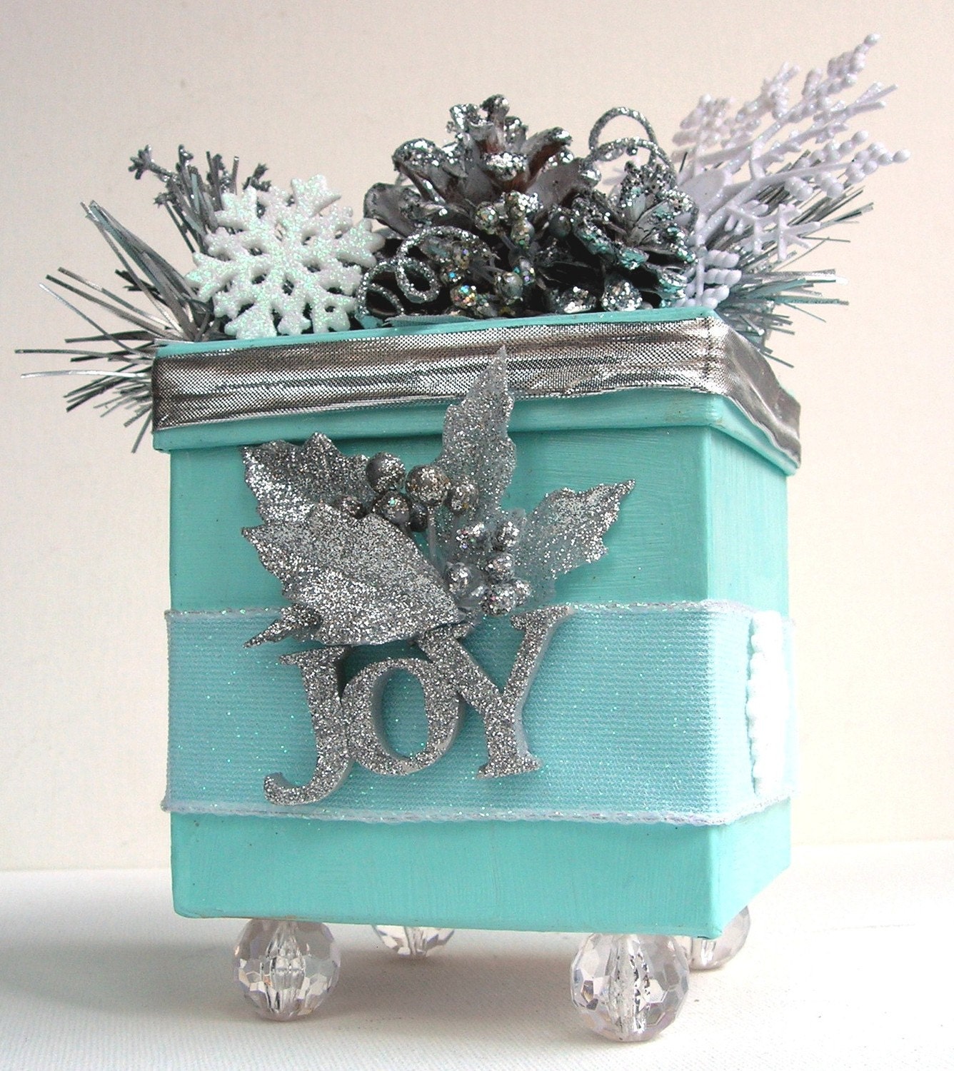 Decorative Silver Sparkle Winter Wonderland Joy Trinket Keepsake Gift Box