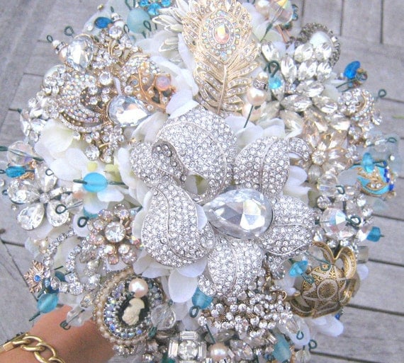 Deposit and custom information for heirloom jeweled bouquet