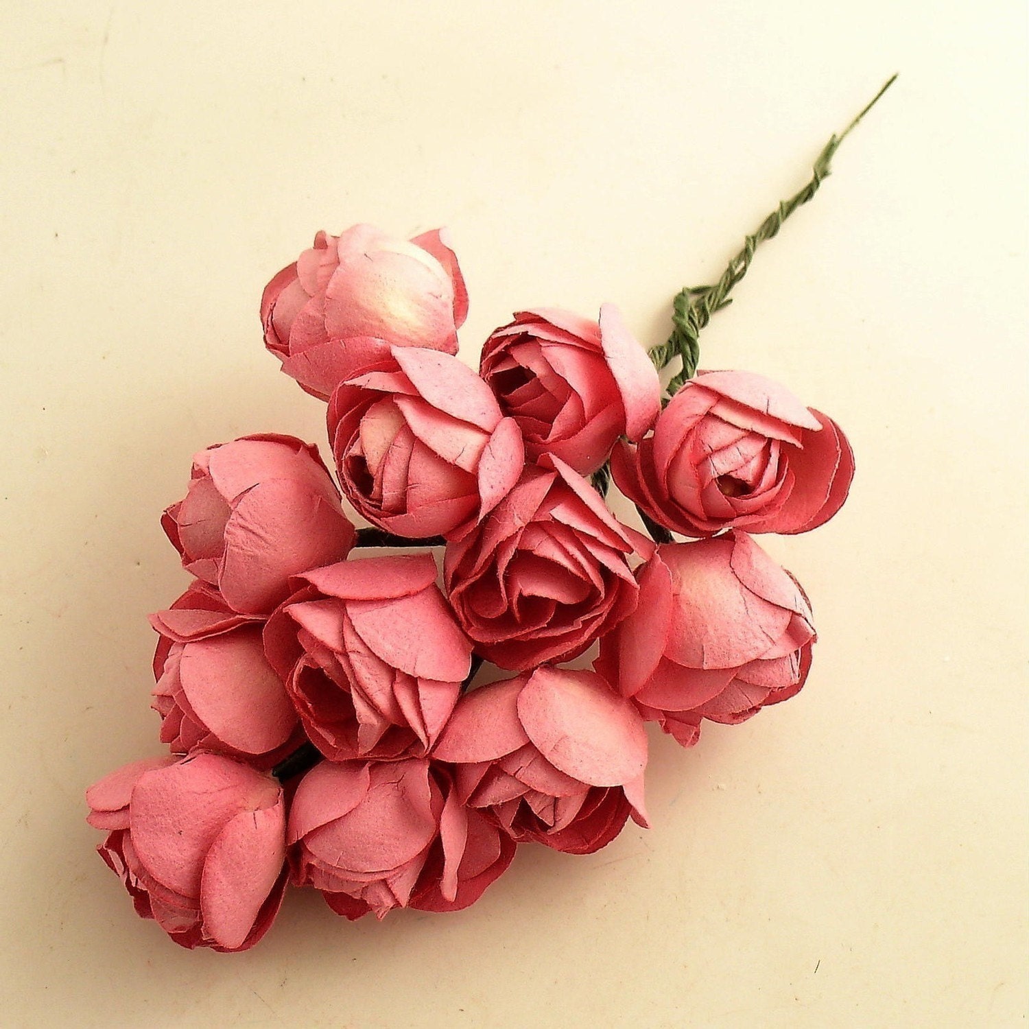 Twelve Pink Roses on Picks Stems Flowers