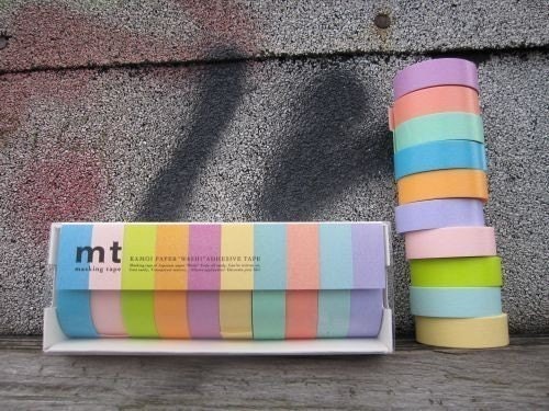 Pretty Japanese masking tape - Light Pastels ( pack of 10 cuties )