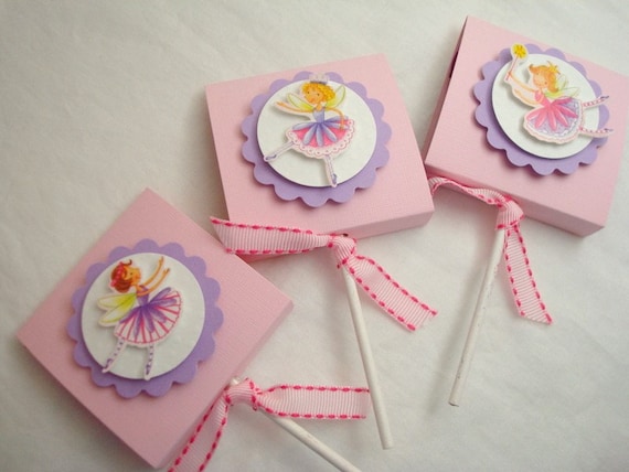Pink Garden Fairy Lollipop Favors, Set of Ten