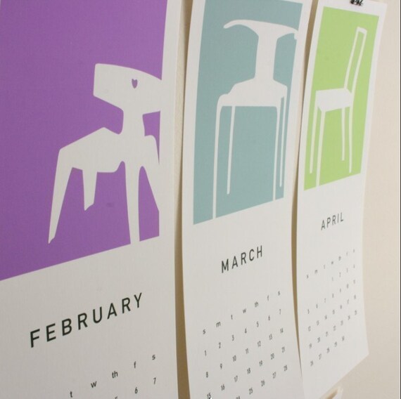 2011 Printable Calendar, Mid-Century Chairs