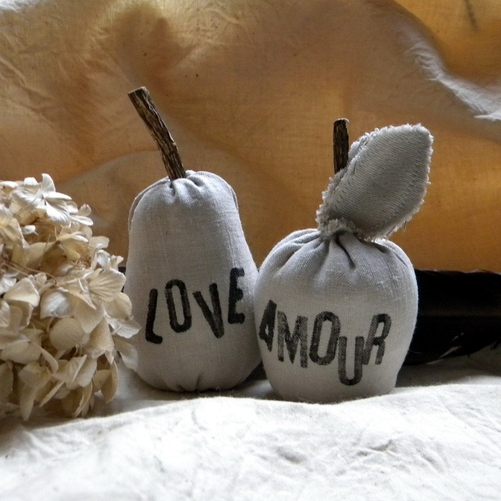 Pear and Apple lavender-scented plush toys