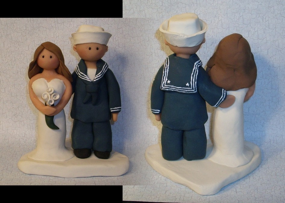 Navy sailor wedding toppers