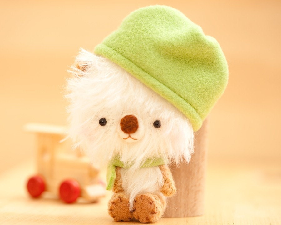 Miku- miniature mohair bear collectible toy -made to order-