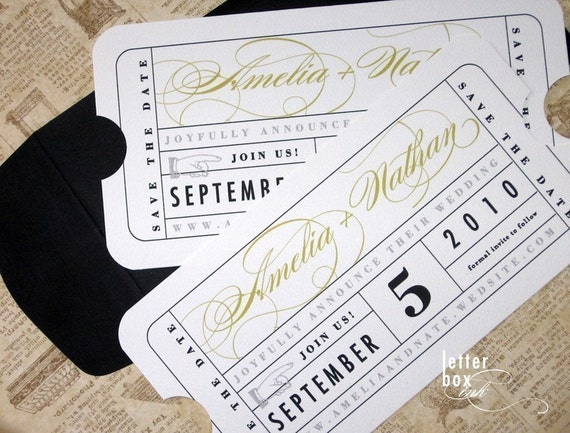 Movie Ticket Save the Dates I think this is such a cute idea and it 