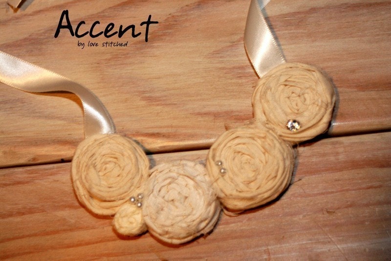 On SALE now - ELISE -  creamy soft romantic Rosette necklace - perfect for your wedding or a pair of jeans
