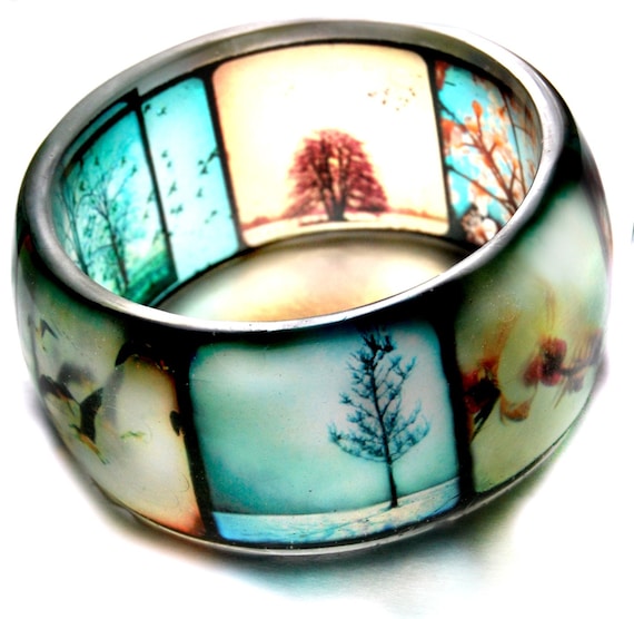 ttv viewfinder hand cast resin bangle bracelet -- made to order - Please read full description before purchasing