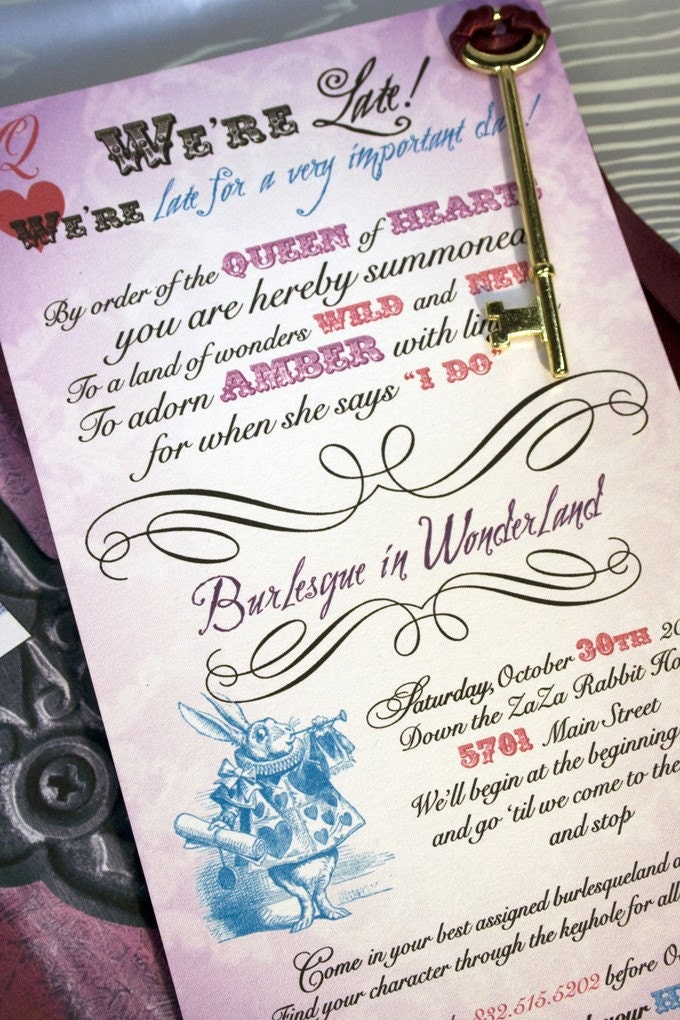 Burlesque in Wonderland Bridal Shower Invitation