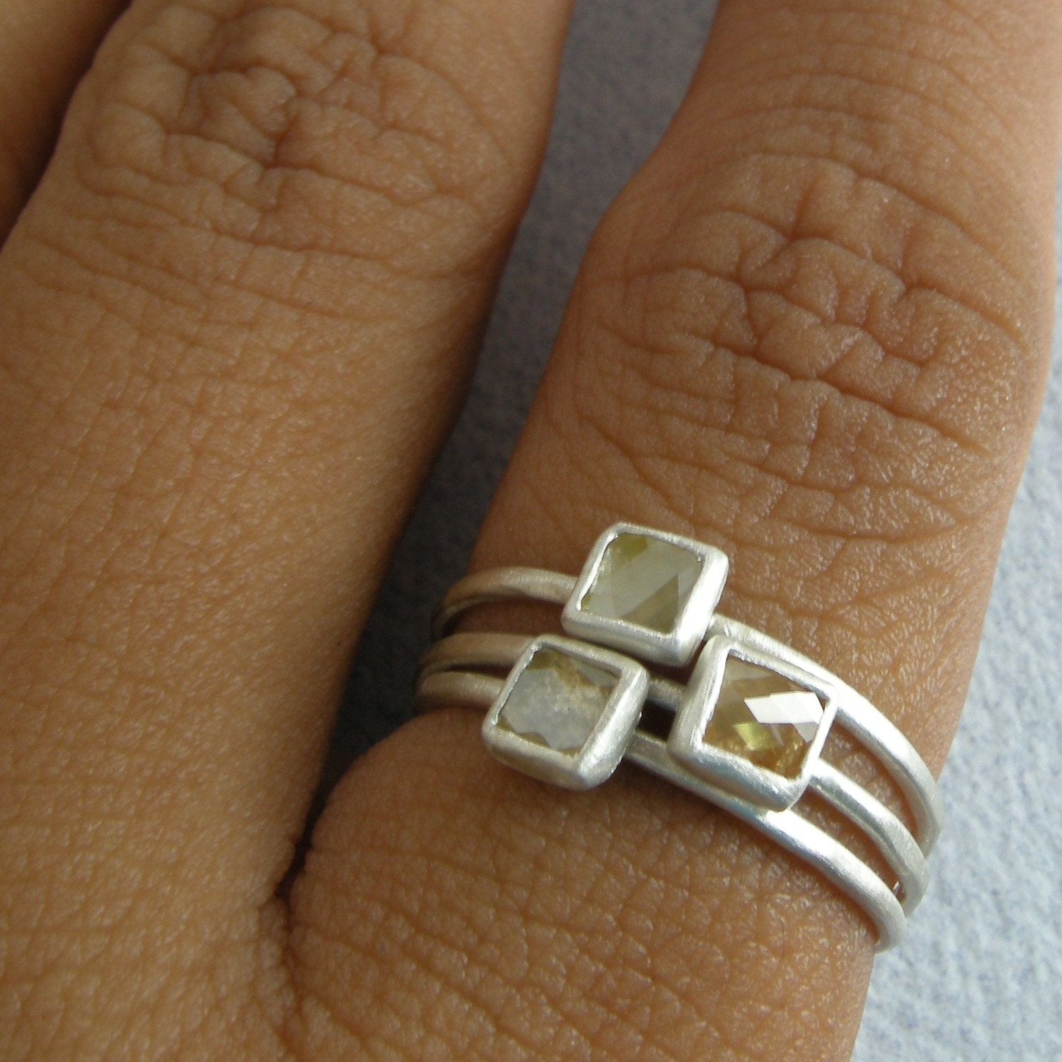 Square Diamond Slice Ring