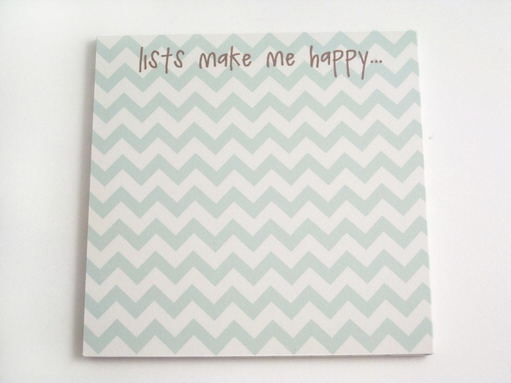 Chevron Square Magnetic Notepad - Lists Make Me Happy