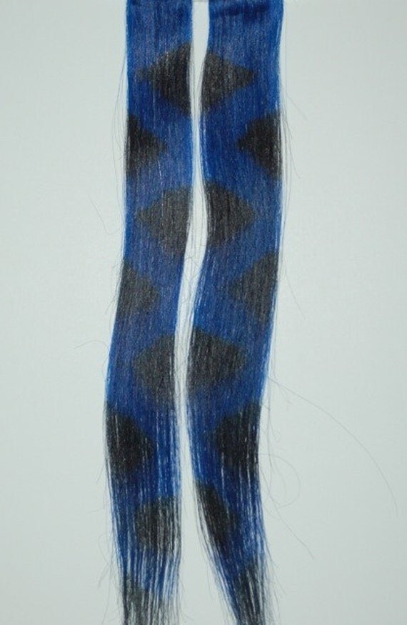 black and electric blue hair. lack and electric blue hair. Electric Blue Tiger - Blue and Black Print clip-; Electric Blue Tiger - Blue and Black Print clip-in Hair Extensions.