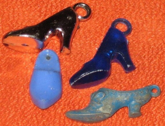 Four Vintage Assorted Shoe Gumball Machine Prize Charms