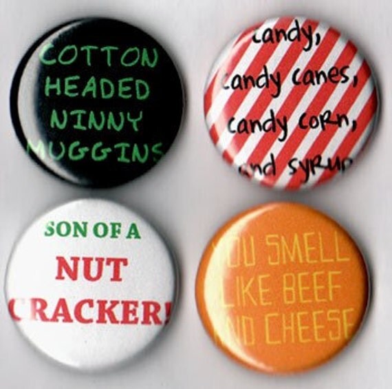 Buddy the Elf Buttons (Both Sets) Free Shipping