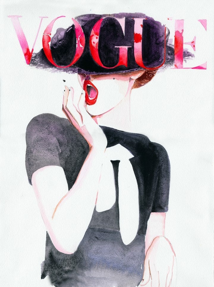 Watercolor Fashion Illustration Print - Deutche Vogue