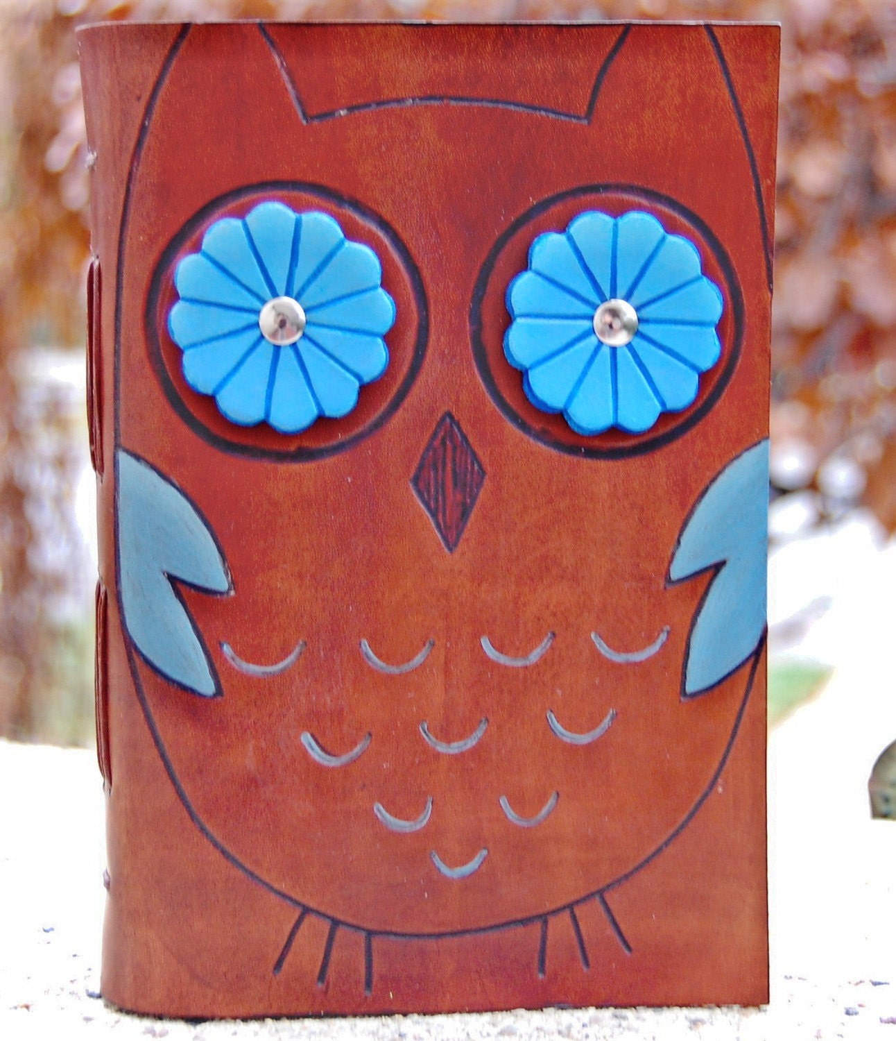 Leather Journal Book, Hoot Owl