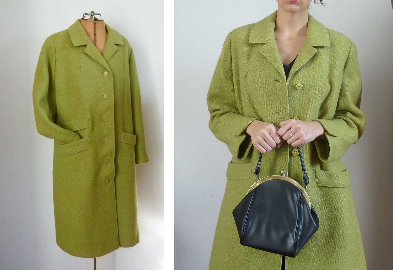 Vintage 60s SPLIT PEA Wool Coat