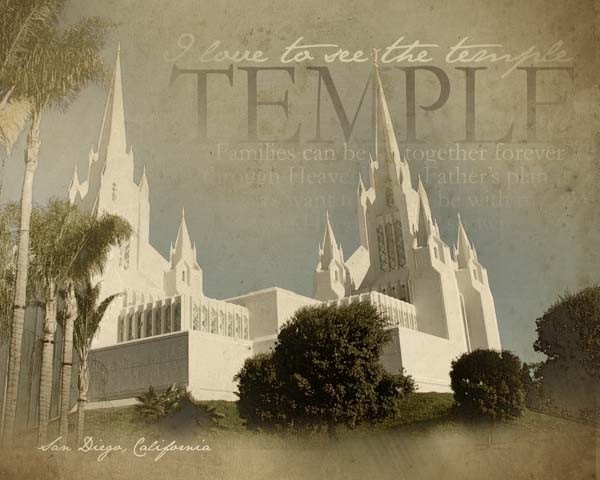 San Diego California LDS Temple Print 8x10