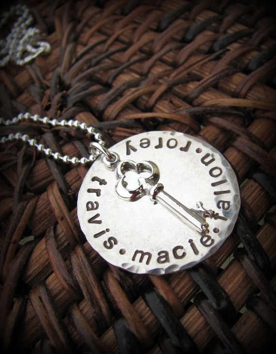 Key To My Heart Hand Stamped Sterling Personlized Necklace