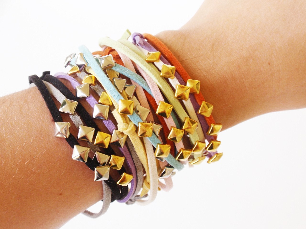 LANI pyramid studded bracelet set of 2