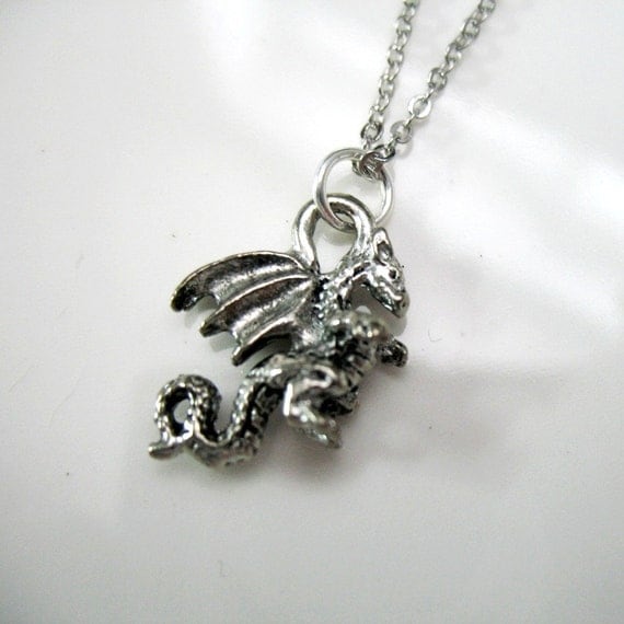 CLEARANCE - Fantasy Dragon Charm Necklace.