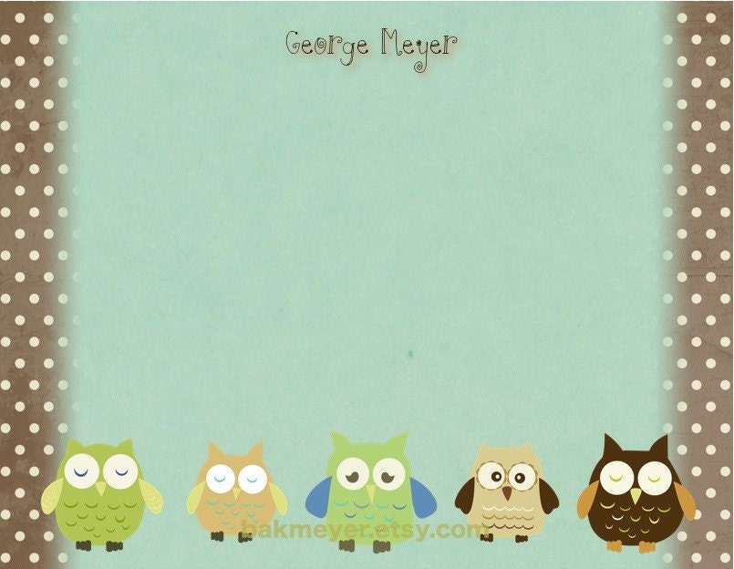 Owl Stationary Collection