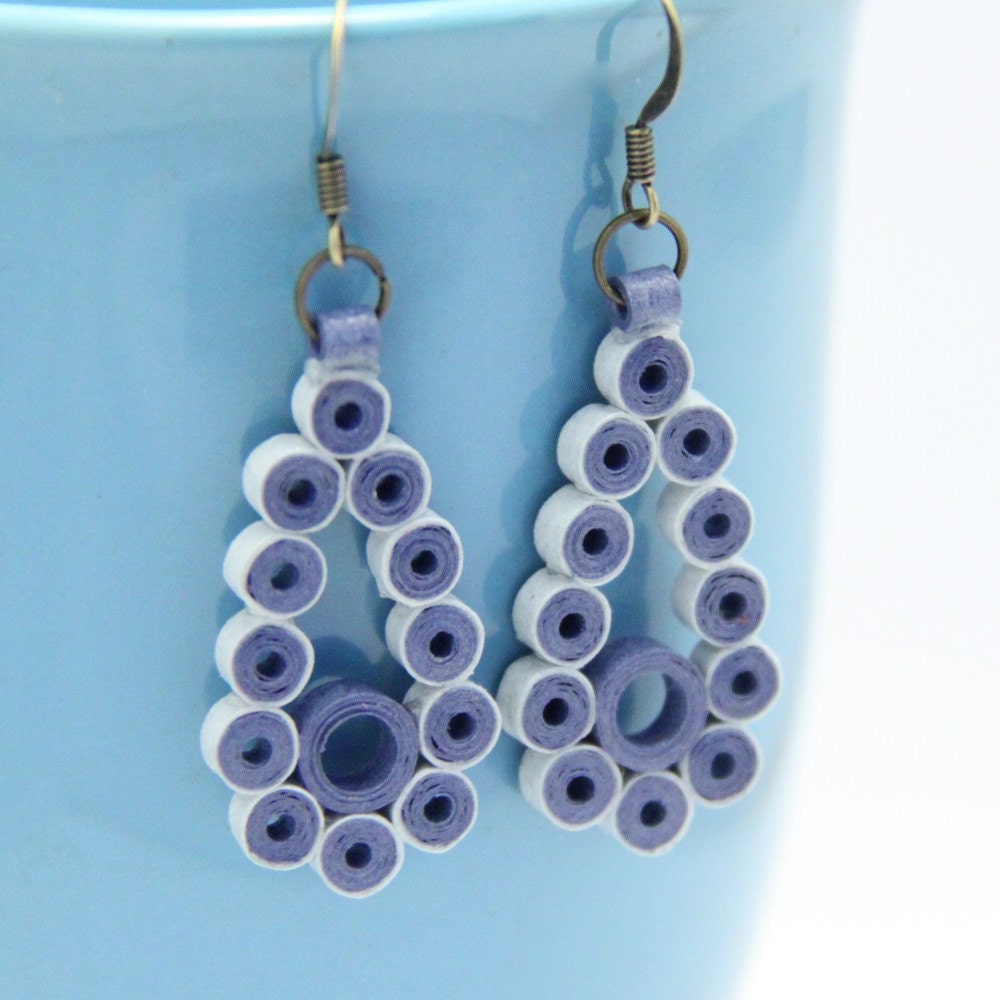Paper Quilled Teardrop Earring - Several colors to choose from