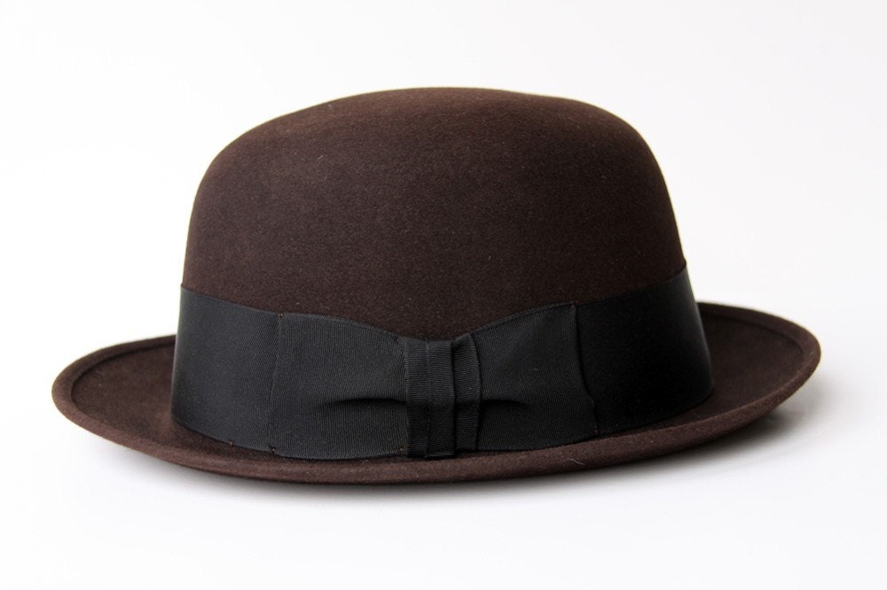 Butch Brown Stetson Derby Bowler Hat and Box