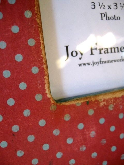 Boutique Red and Teal Polka Dot Picture Frame
