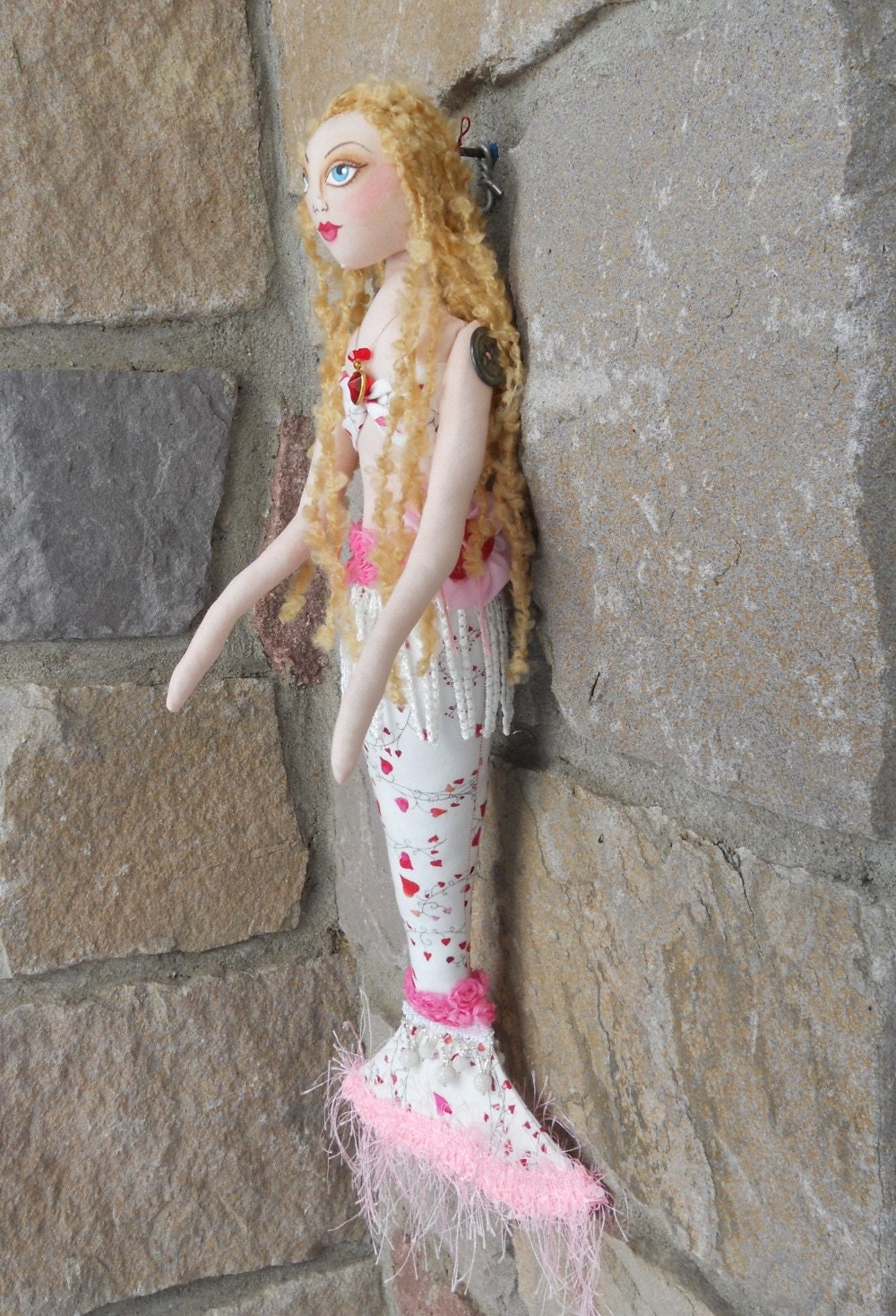 Original Blond Romantic Mermaid Art Doll ADO EbSq MhA OOAK