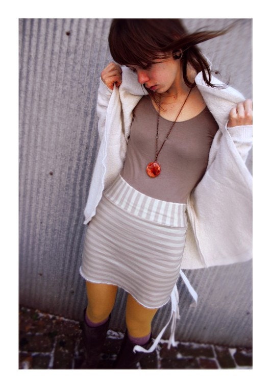 Pearl Stripe Wool Jersey Mini Skirt-Limited Edition