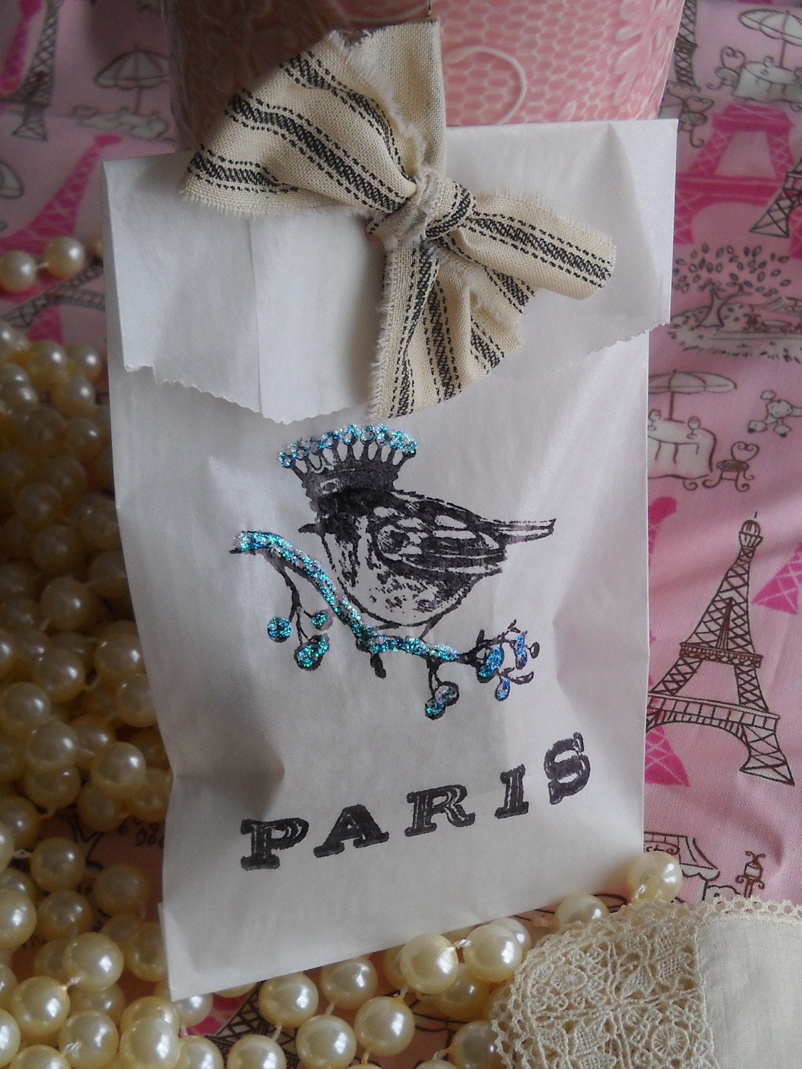 french inspired- Winter in Paris- glassine bags
