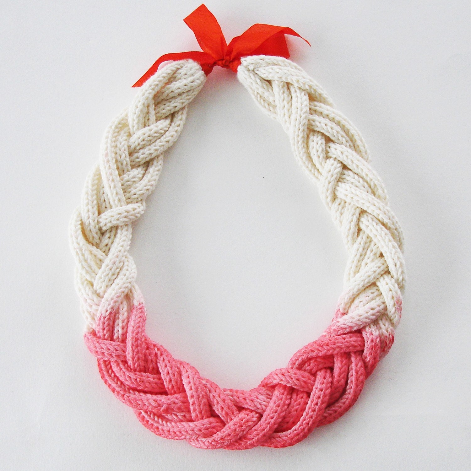 Six Cord Dip Dye Necklace in organic fairtrade cotton - choice of colours