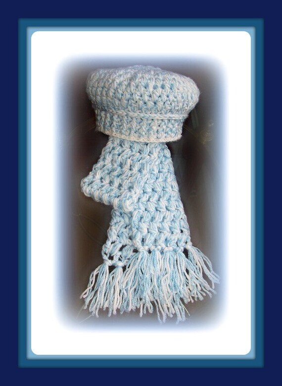 PDF file Crochet pattern Hat and Scarf set