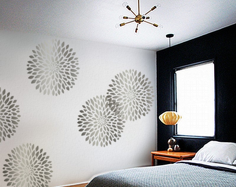 LARGE Chrysanthemum - Wall STENCIL - Easy, Reusable Modern Wall Art