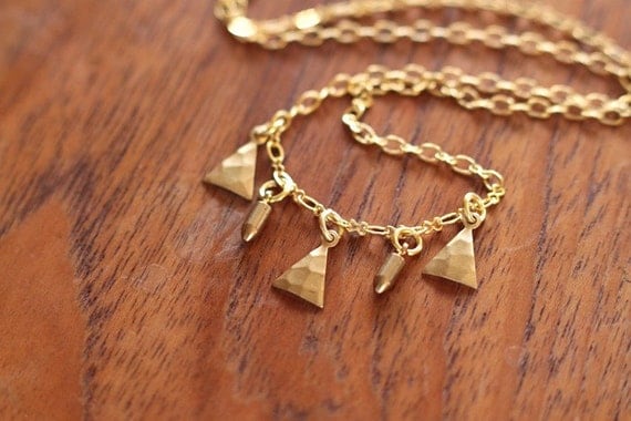 no. 148 tiny bullets and triangles necklace