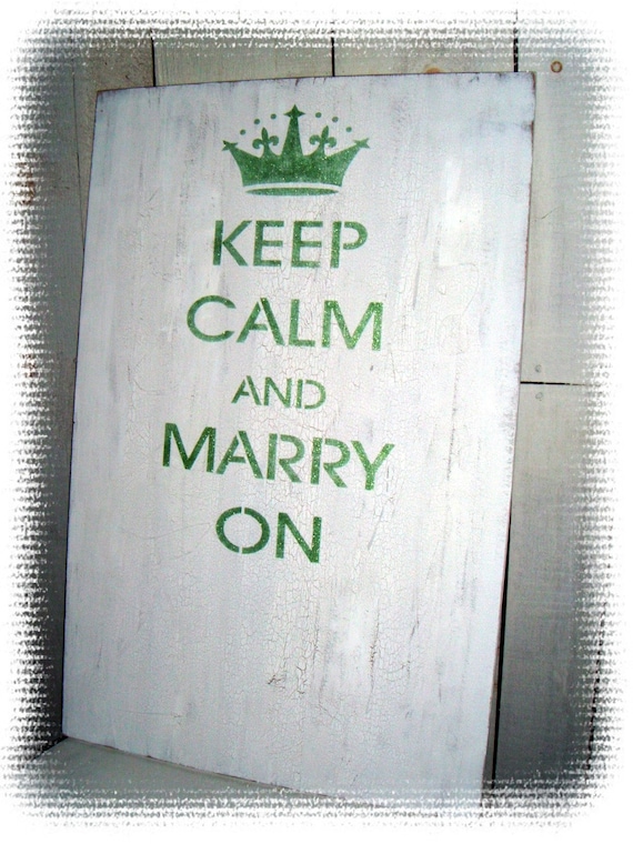 LARGE Wedding Guest Book Wooden Sign - " Keep Calm and Marry On " - Fun take on the ever popular British saying "Keep Calm and Carry On" - Unique and fun Guest Book - Your wedding colors - Large 24 x 36" - Personalized,Customized