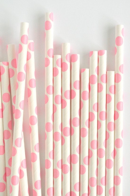 Pink spotty straws