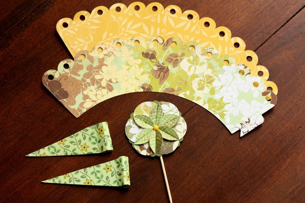 Spring Blossom Cupcake Wrappers, Cupcake Toppers and Straw Wrappers