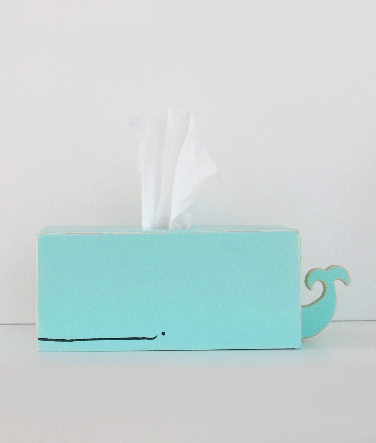 Whale Tissue Holder - Light Blue - July 4 Special