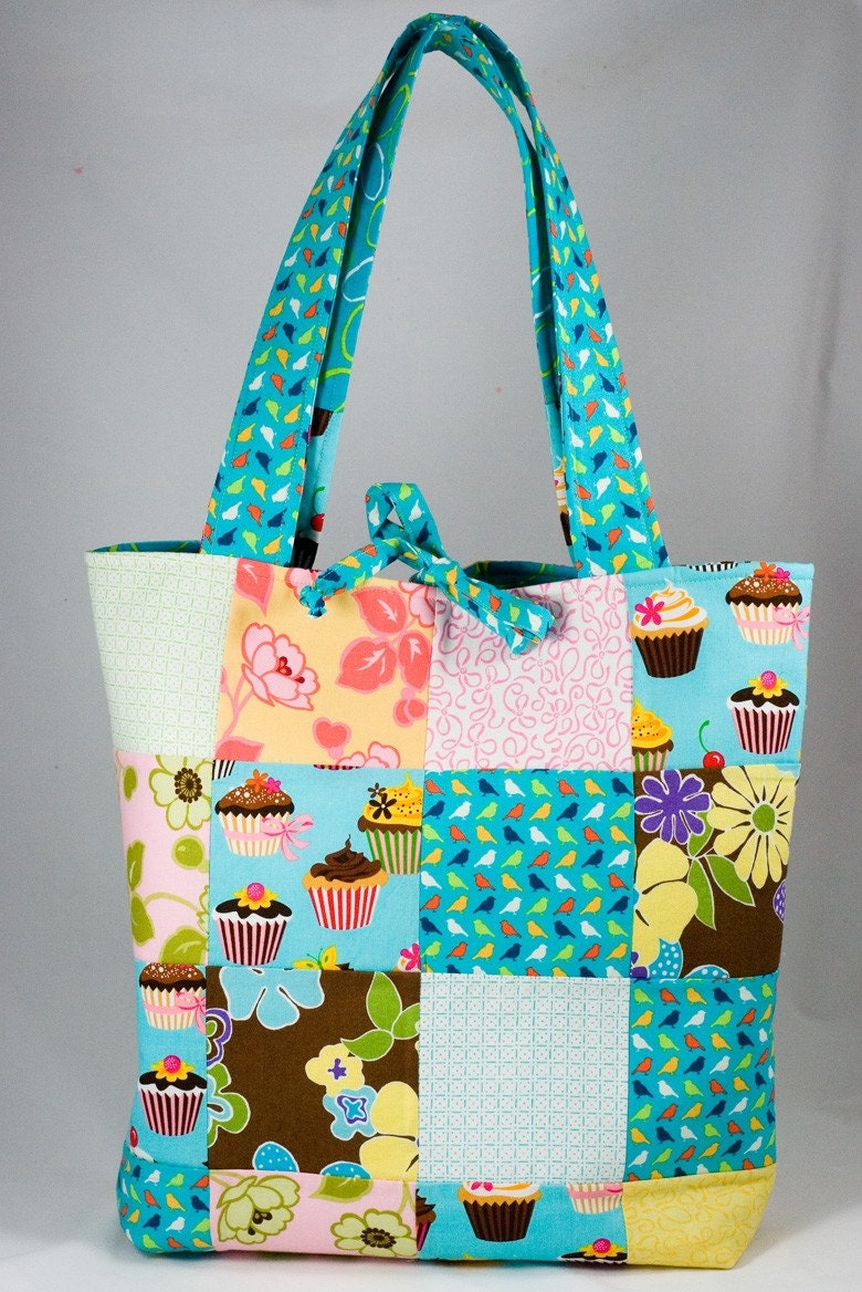 Cupcake Patchwork Tote Bag