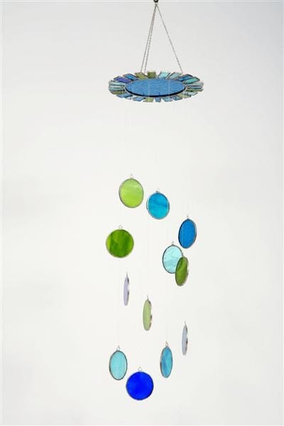 Gilat big glass mobile - green and blue
