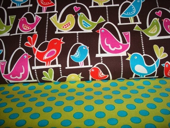 BirdSwings and Caribe Ta Dots Fabrics by Michael Miller - 1 yard each-Total 2 yards