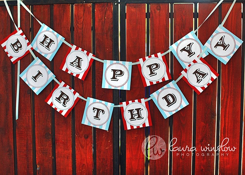 PRINTABLE Happy Birthday Banner - Vintage Cowboy Party Collection - The TomKat Studio