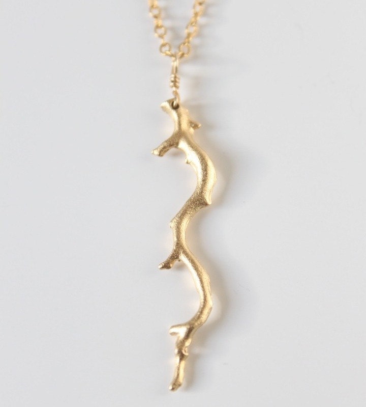 Vermeil Coral Branch Necklace