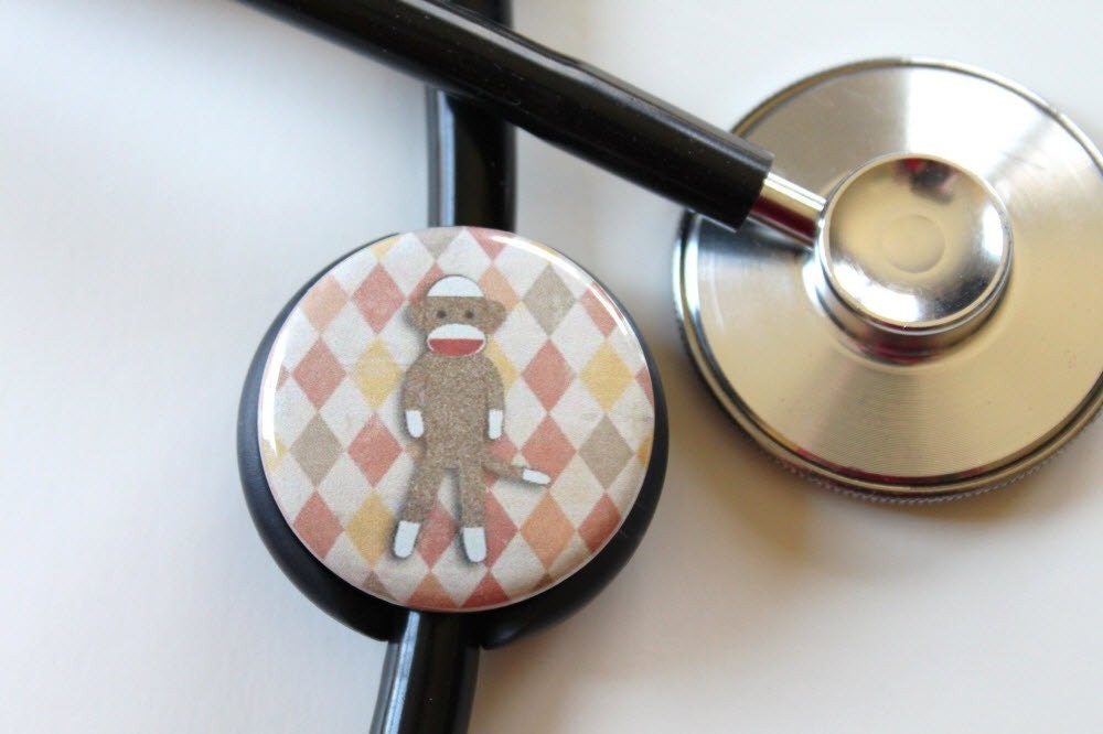 Sock Monkey----Stethoscope ID Tag
